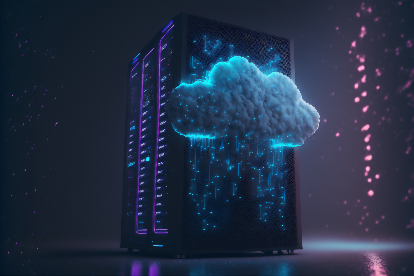 Digital cloud infrastructure representing server solutions
